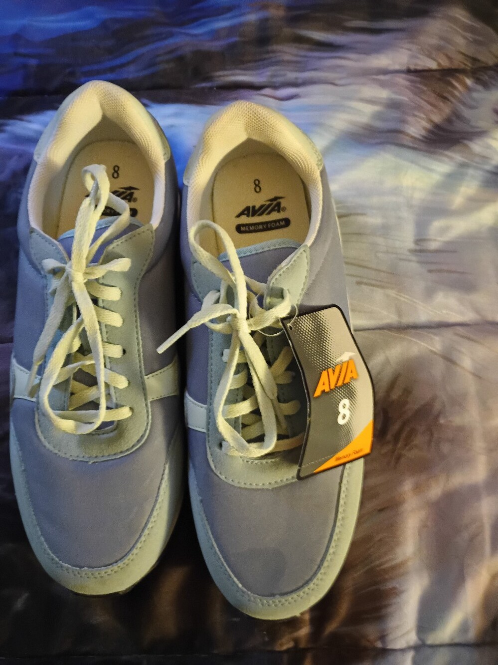 Avia Woman's Light Blue and White Athletic Sneakers